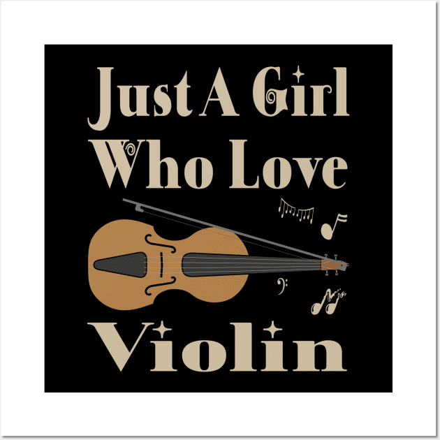 Girl Love Violin Wall Art by ulunkz